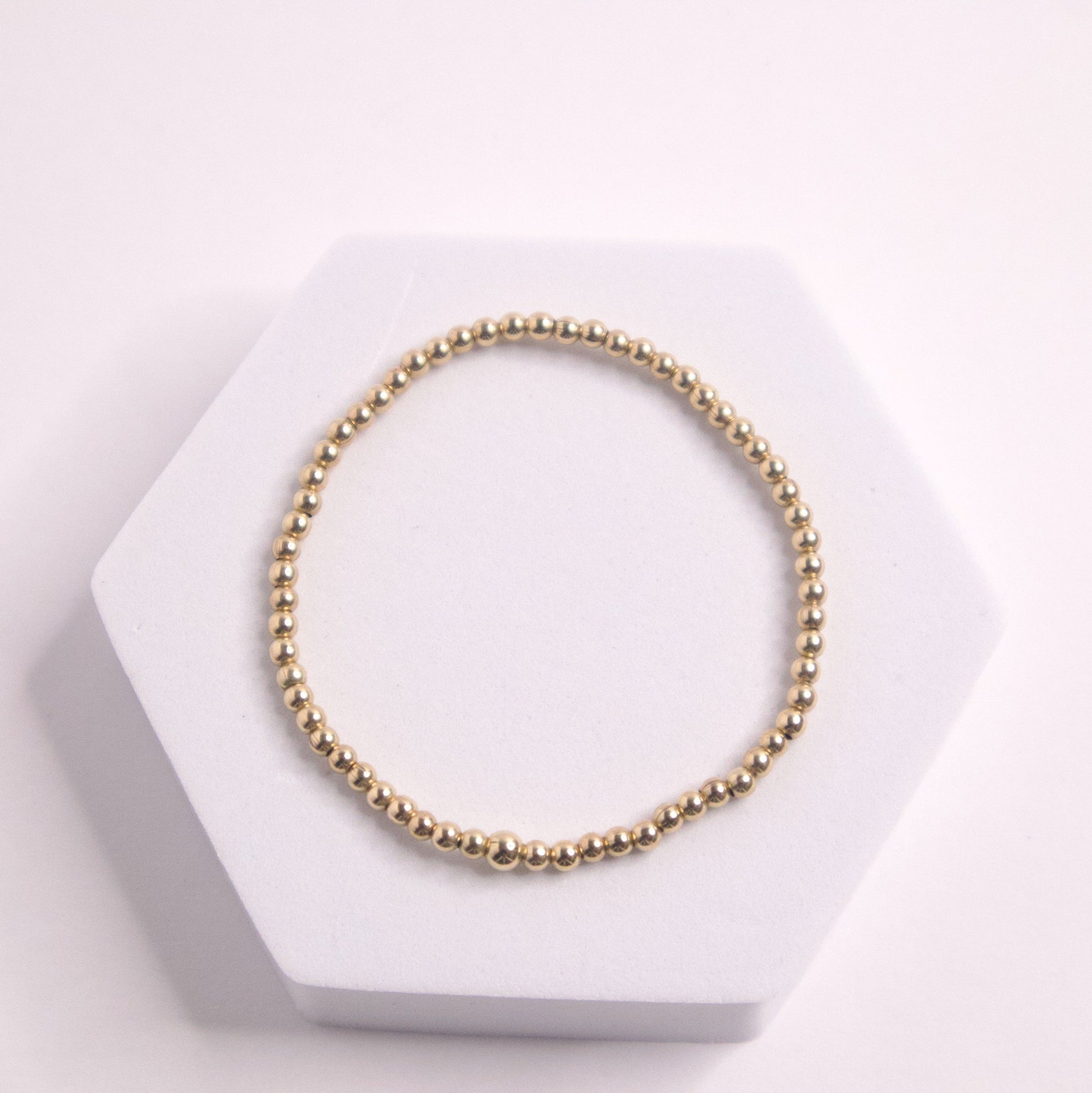 14k gold filled beaded bracelet