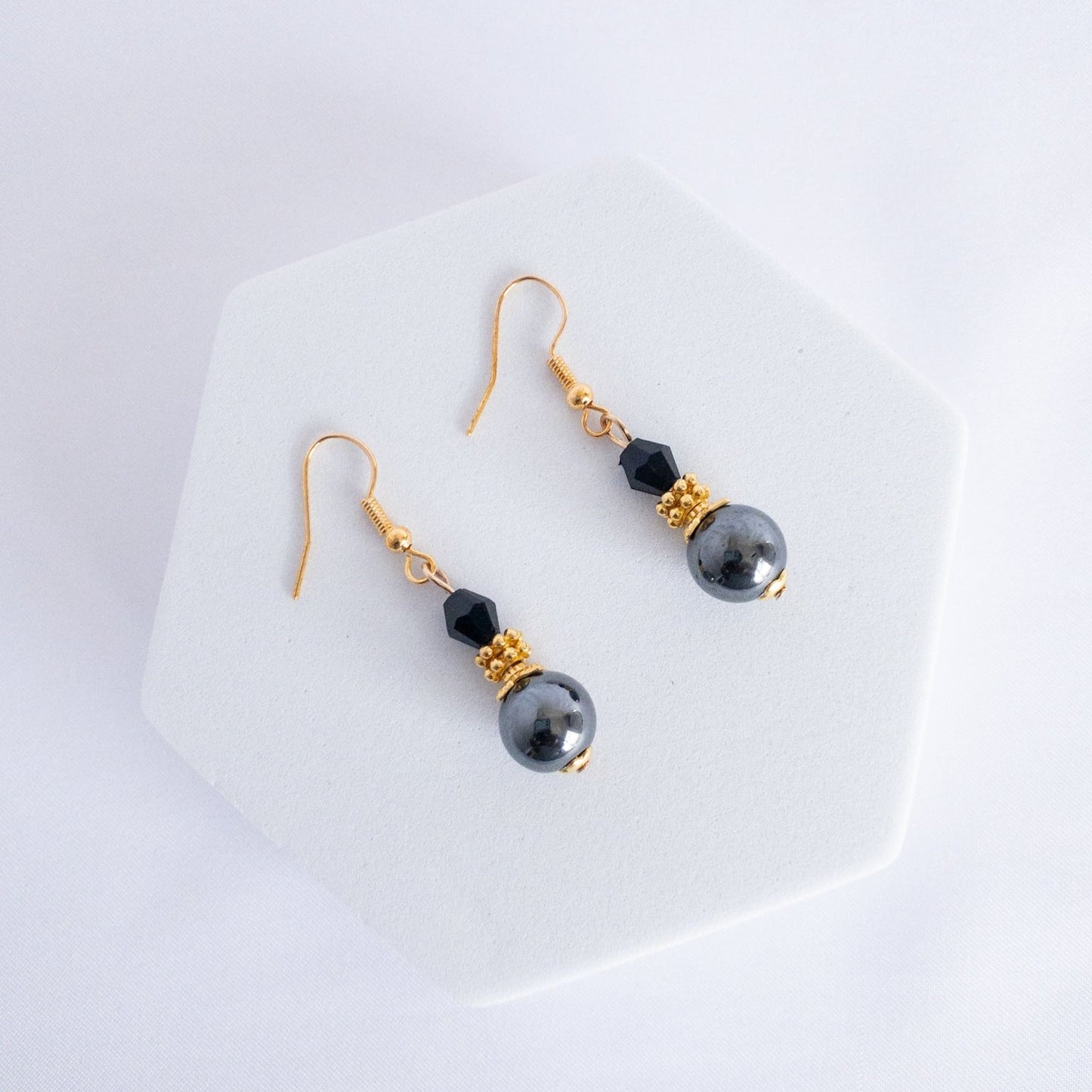 Hematite Beaded Earrings