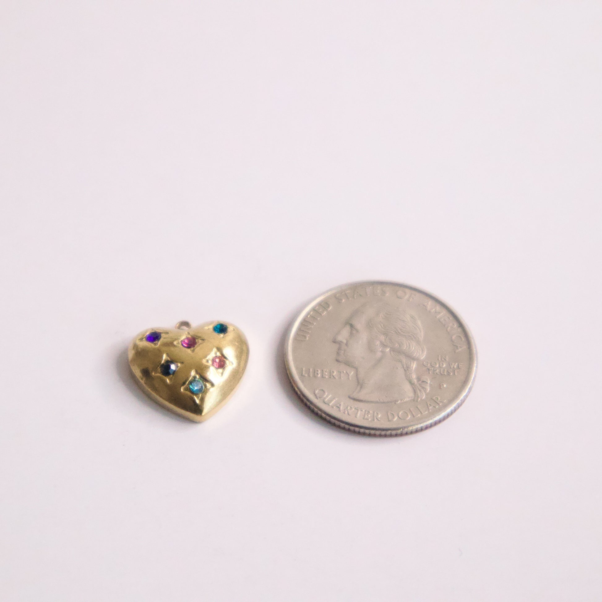 HEART CHARM BIRTHSTONE QUARTER