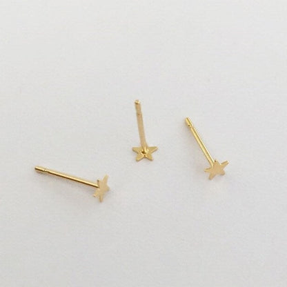 14k gold stud star earrings