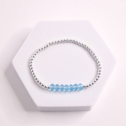 Sterling Silver March Birthday Bracelet