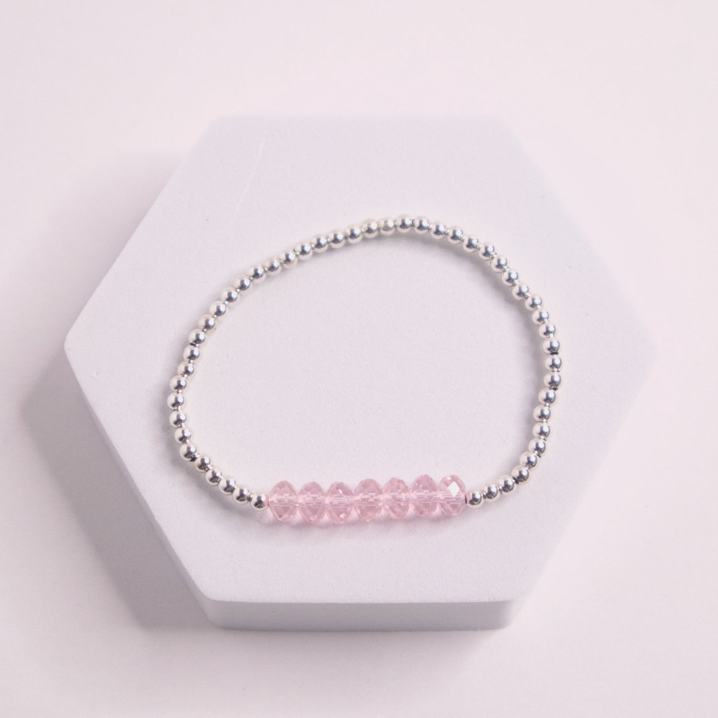 Sterling silver October beaded bracelet