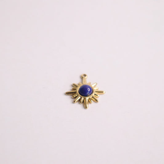 Sapphire Gemstone Sun Charm