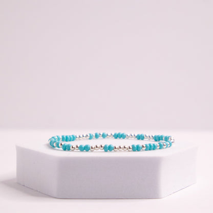 Sterling silver and seed beads bracelet